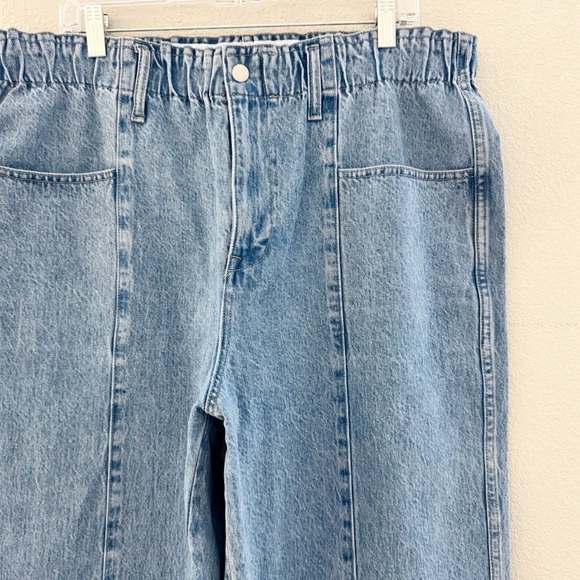 Madewell Pull On Balloon Barrel Jeans Womens XL Light Denim Wash Casual Comfy - Picture 9 of 13